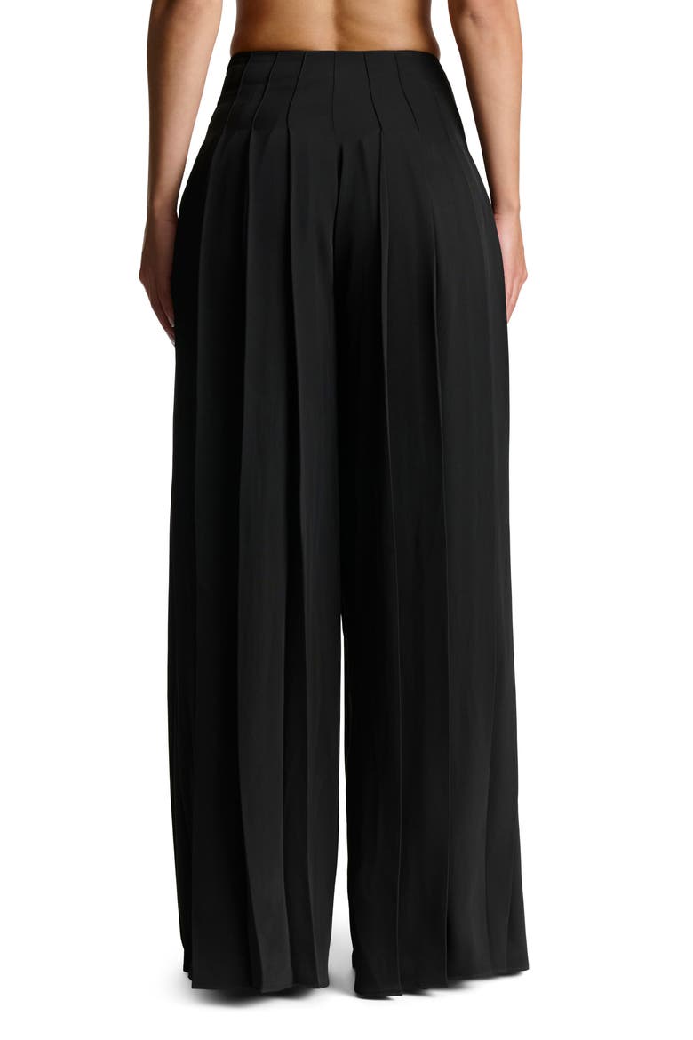Pleated Wide Leg Pants, Alternate, color, BLACK