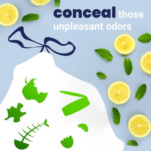 Happimess Scented Trash Can Liners, White Drawstring, In White