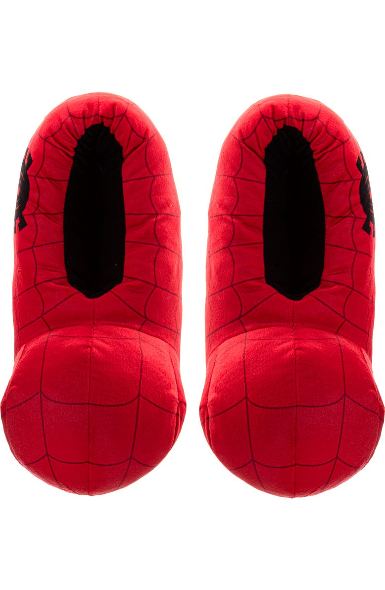 Spider-Man Cozy Plush Fun Slippers, Alternate, color, Red