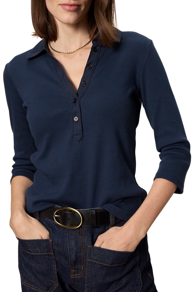 Echo Rib Henley Top, Main, color, NAVY BLUE