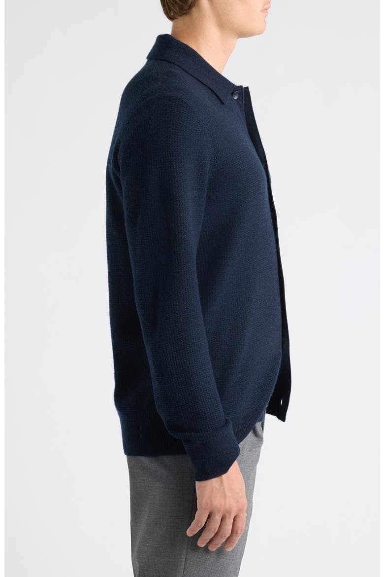 Lux Cashmere Cardigan Sweater, Alternate, color, NAVY NIGHT MARL