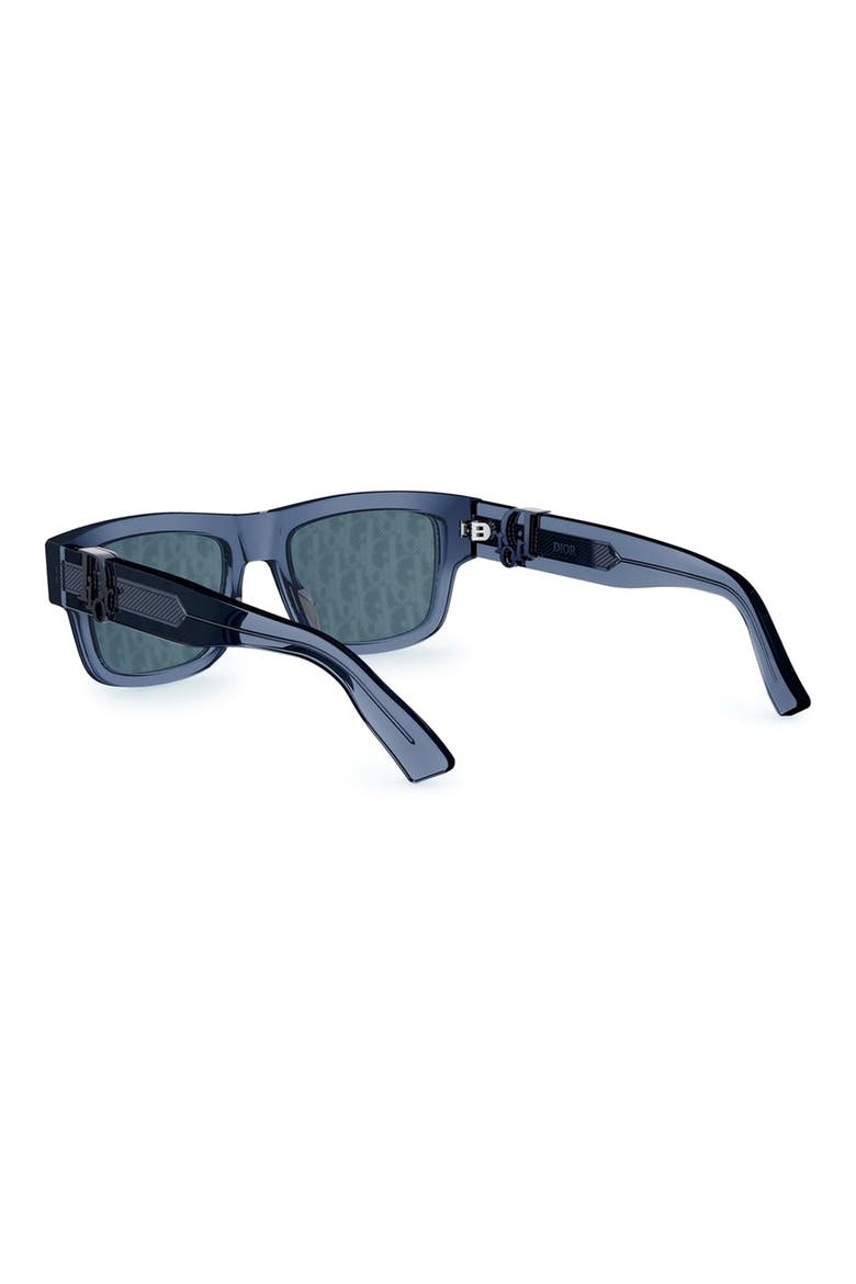 'DiorOblique S3I 52mm Mirrored Rectangular Sunglasses, Alternate, color, BLUE/ OTHER / BLUE MIRROR