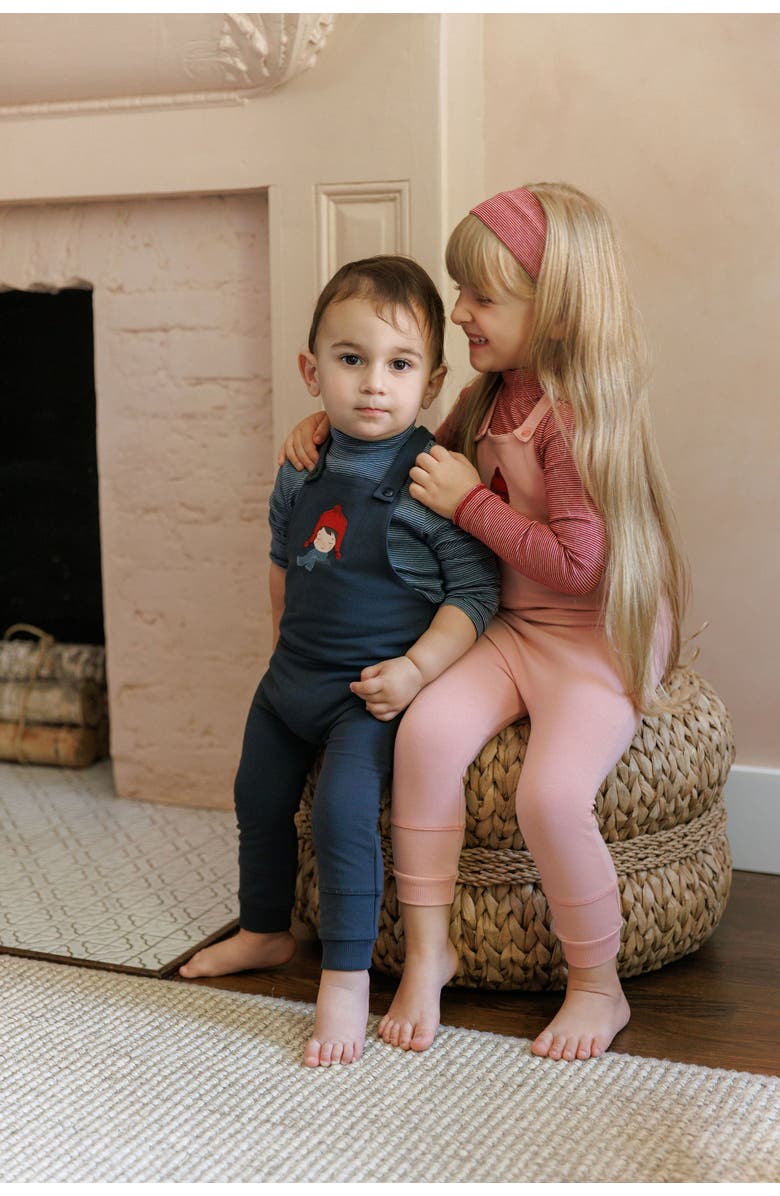 Ely's & Co. French Terry Autumn Kids Collection - Overalls, Alternate, color, Pink