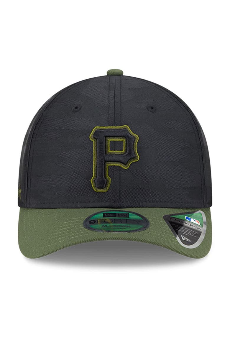 Men's New Era  Black Pittsburgh Pirates Player Replica 9FORTY Adjustable Hat, Alternate, color, Black