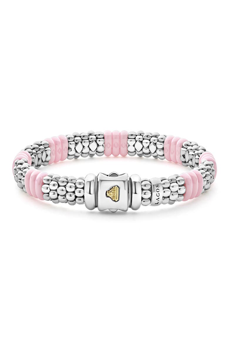 Pink Caviar Ceramic Station Bracelet, Alternate, color, PINK