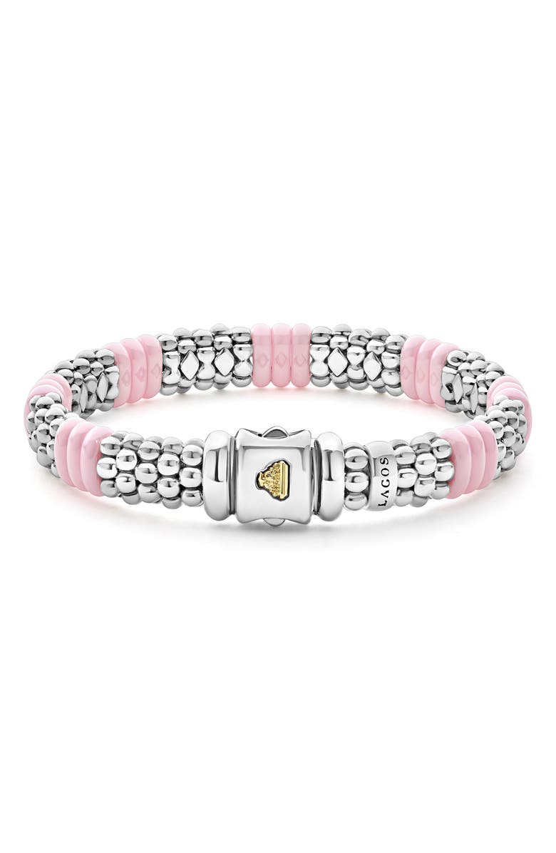 LAGOS Pink Caviar Ceramic Station Bracelet, Alternate, color, Pink
