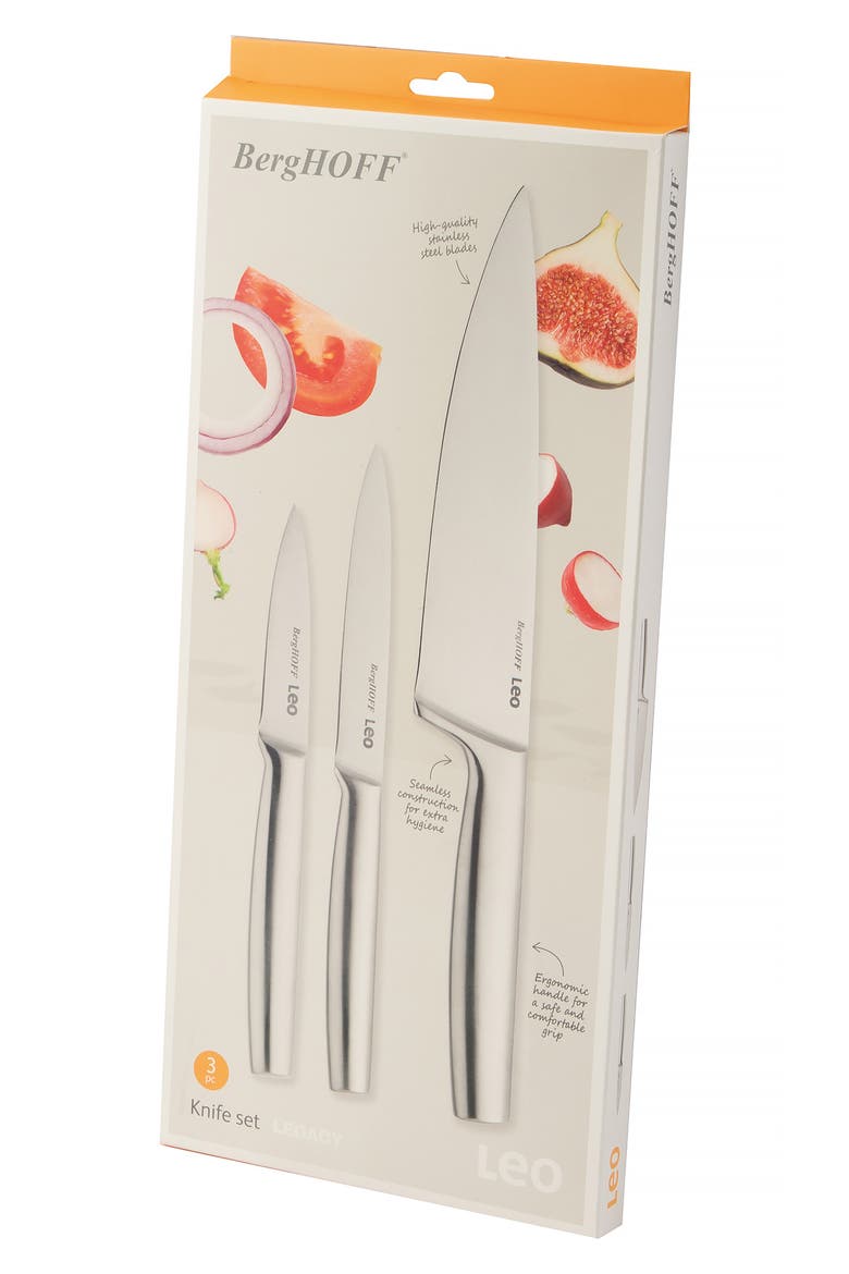 3-Piece Leo Legacy Stainless Steel Knife Set, Alternate, color, SILVER