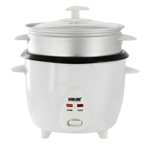 5 Cup Ceramic Bowl Rice Cooker with Steamer Attachment