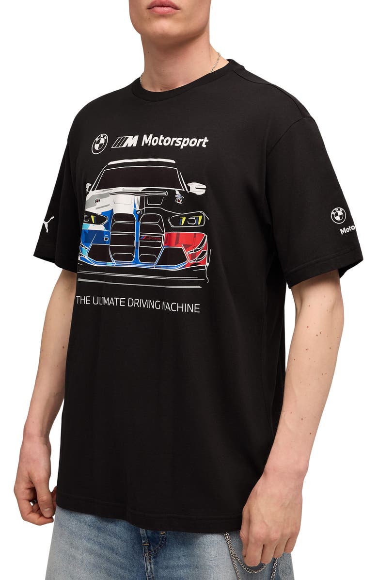 PUMA BMW Cotton Graphic T-Shirt, Main, color, Puma Black