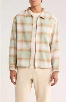 Museum of Peace & Quiet Wordmark Plaid Zip Shirt Jacket
