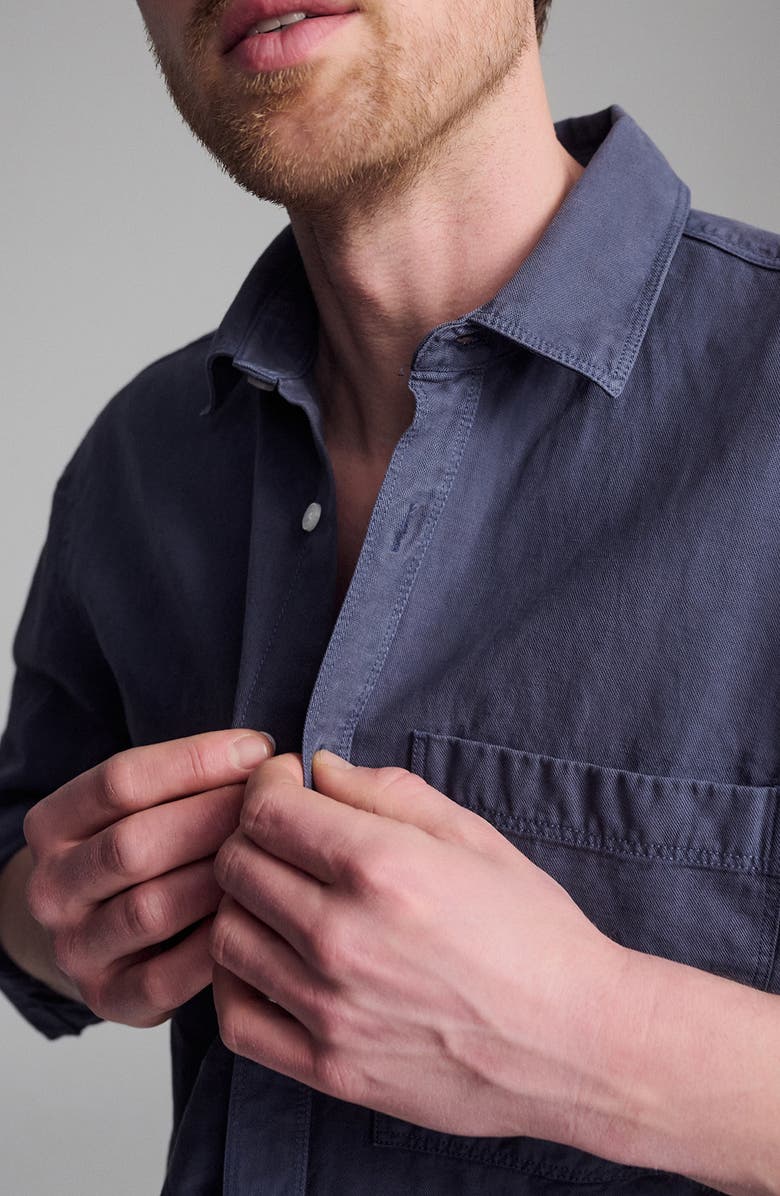 Mavi Jeans Cotton Blend Button-Up Shirt, Alternate, color, Outer Space