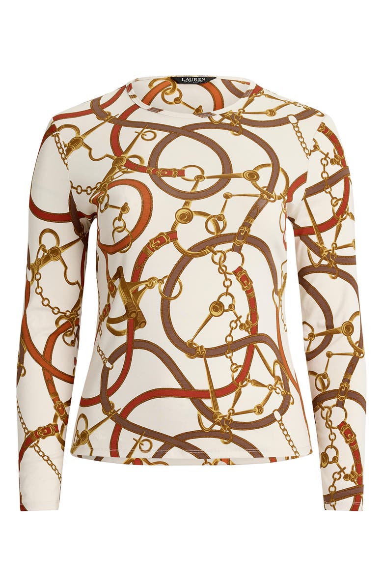 Lauren Ralph Lauren Katharin Print Top, Alternate, color, Cream Multi