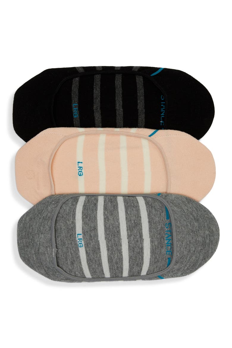 Assorted 3-Pack Stripe No-Show Socks, Main, color, MULTI