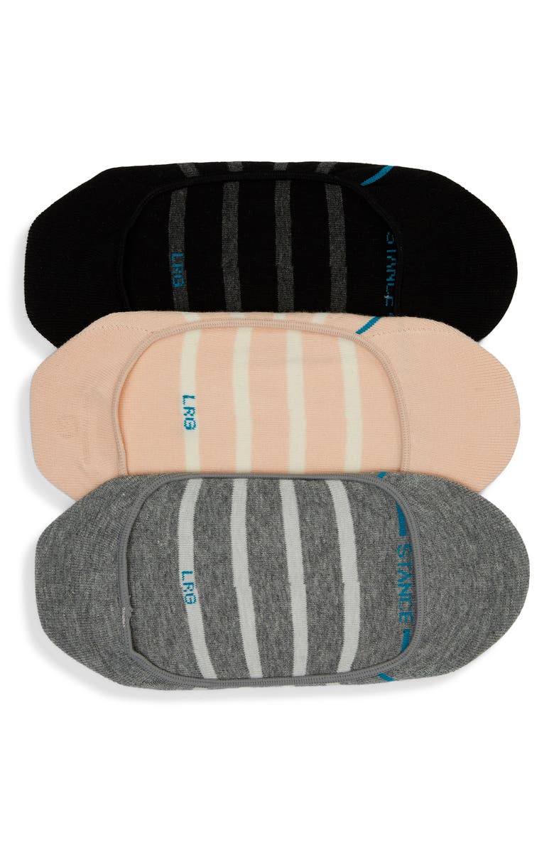 Stance Assorted 3-Pack Stripe No-Show Socks, Main, color, 