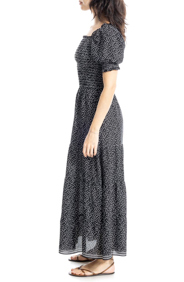 MAX STUDIO Short Sleeve Smocked Tiered Maxi Dress, Alternate, color, 