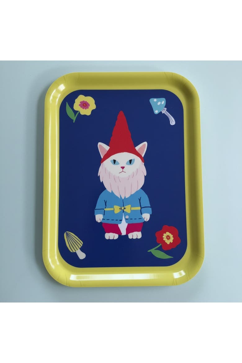 Cat Garden Gnome Tray, Main, color, Multicolor
