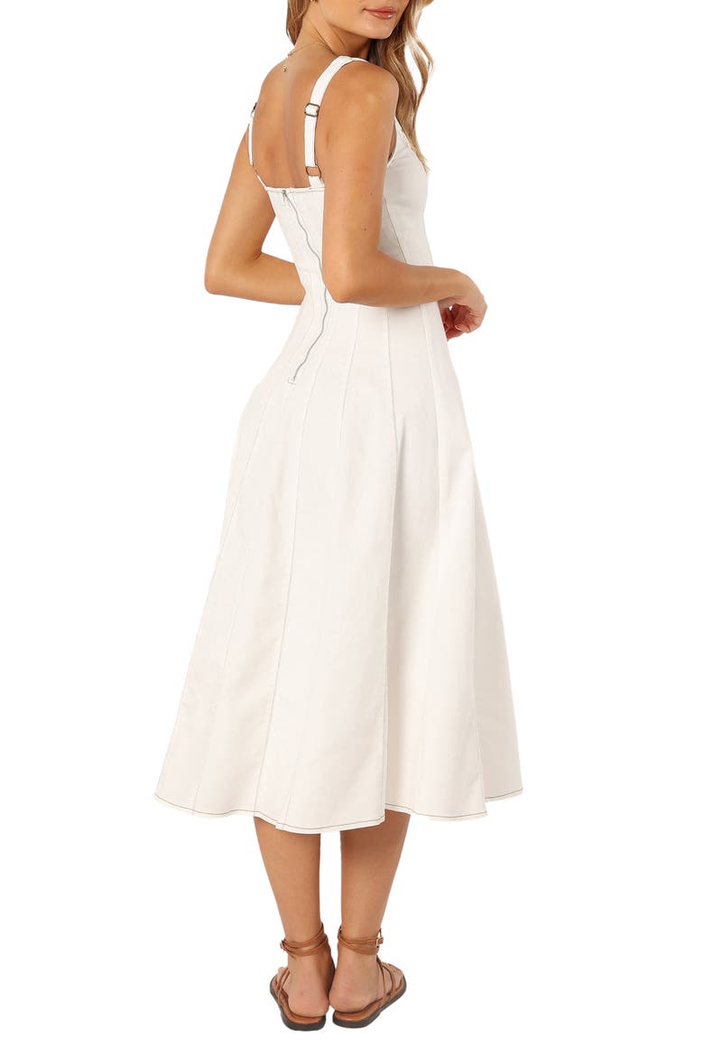 Una Fit & Flare Midi Dress, Alternate, color, WHITE