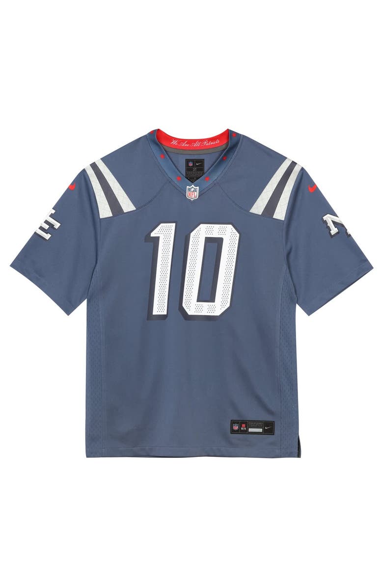 Nike Preschool Nike Drake Maye Storm Blue New England Patriots 2025 Rivalries Collection Game Jersey, Alternate, color, 