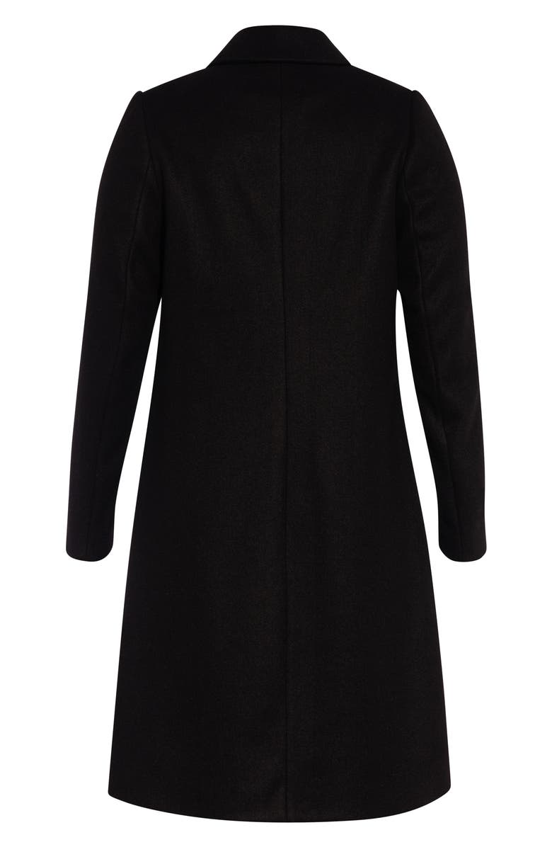 City Chic Single Button Peacoat, Alternate, color, 