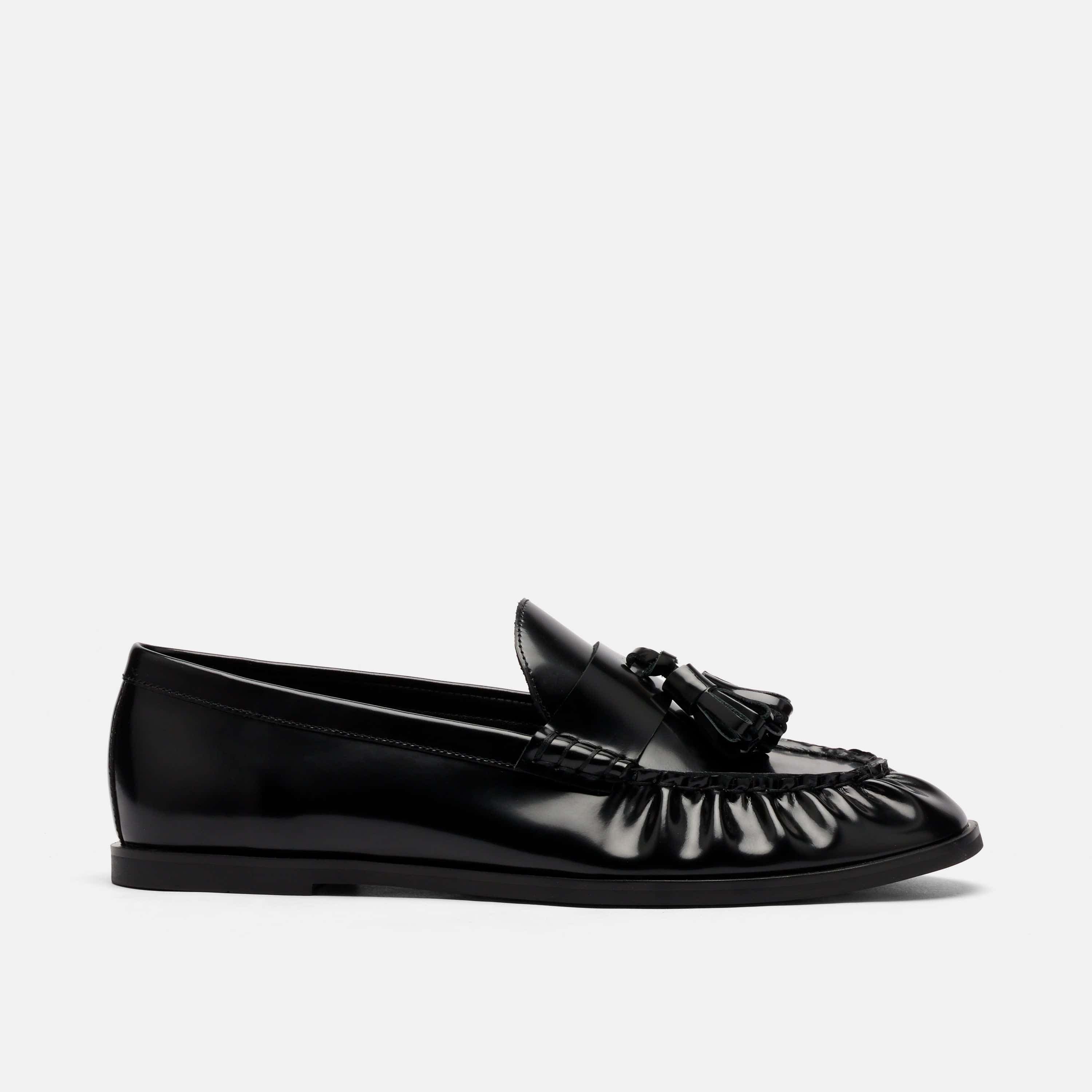 MARC NOLAN Morgan Patent Leather Tassel Loafers, Main, color, Black