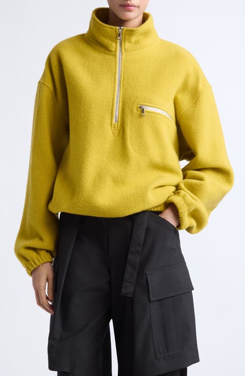 Wool Fleece Half Zip Sweatshirt