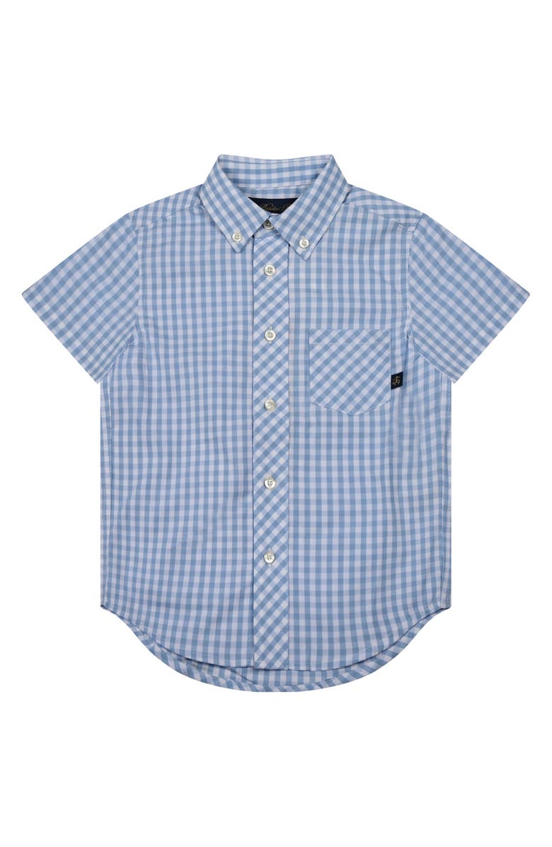 Brooks Brothers Kids' Gingham Short Sleeve Cotton Button-Down Shirt, Main, color, 
