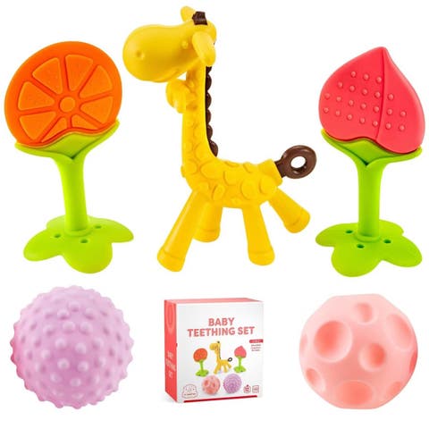 Silicone Sensory Baby Teether Toy Set