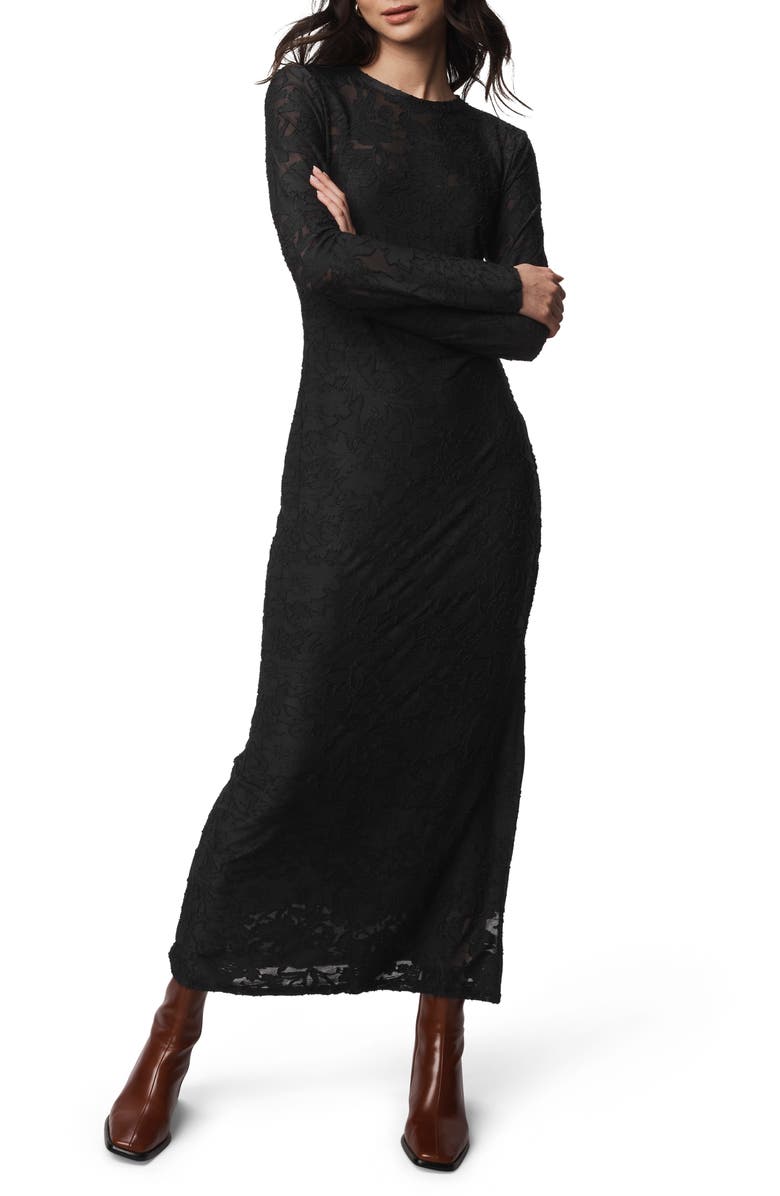Splendid Cecelia Floral Long Sleeve Maxi Dress, Main, color, Black