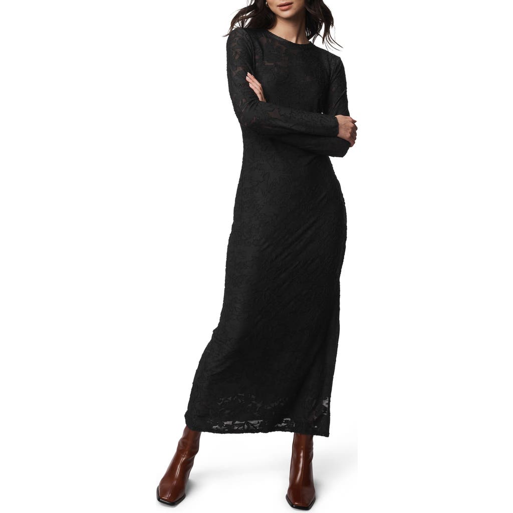 Splendid Cecelia Floral Long Sleeve Maxi Dress In Black