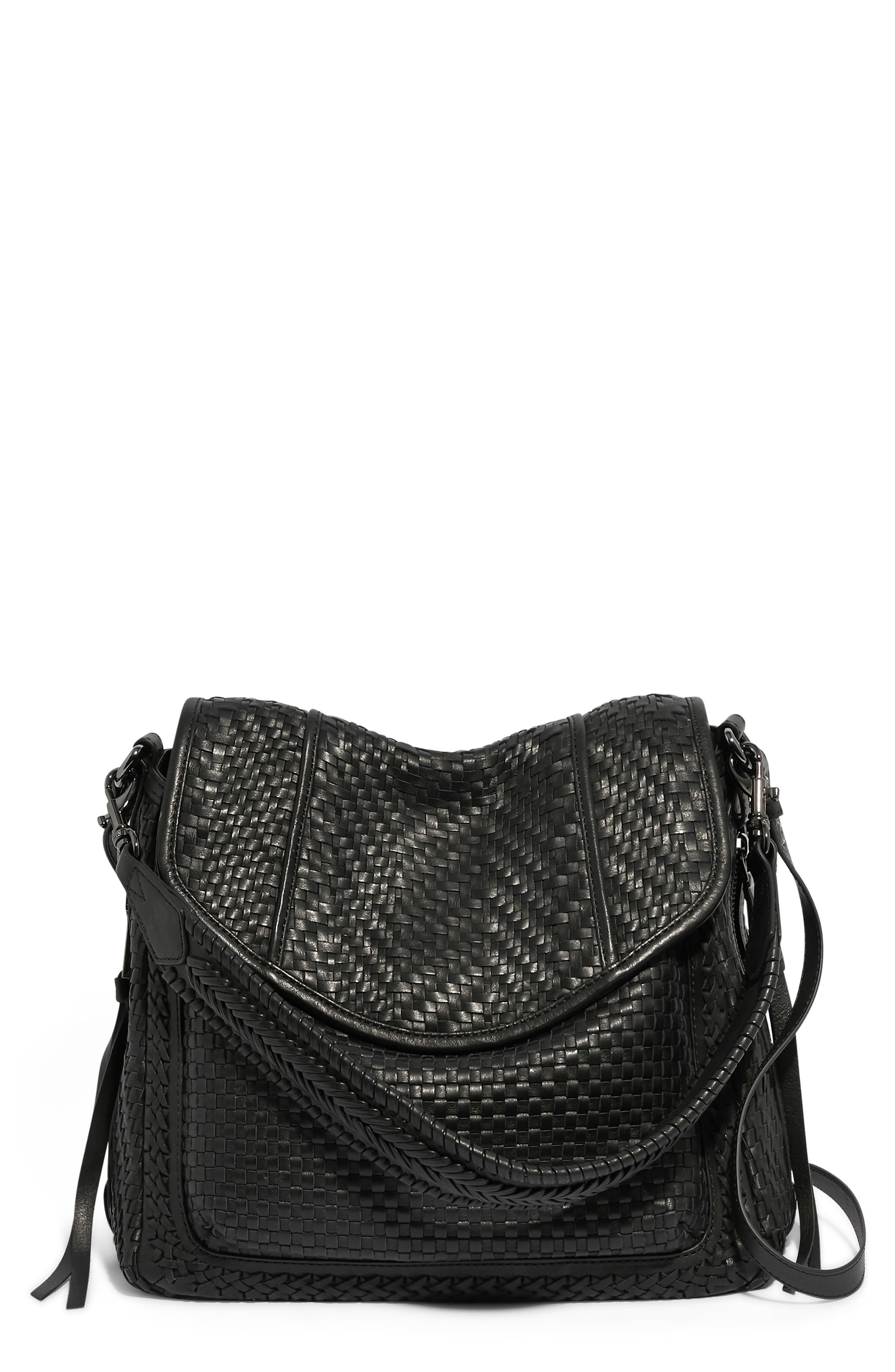 AIMEE All For Love Woven Leather Shoulder Bag, Main, color, 