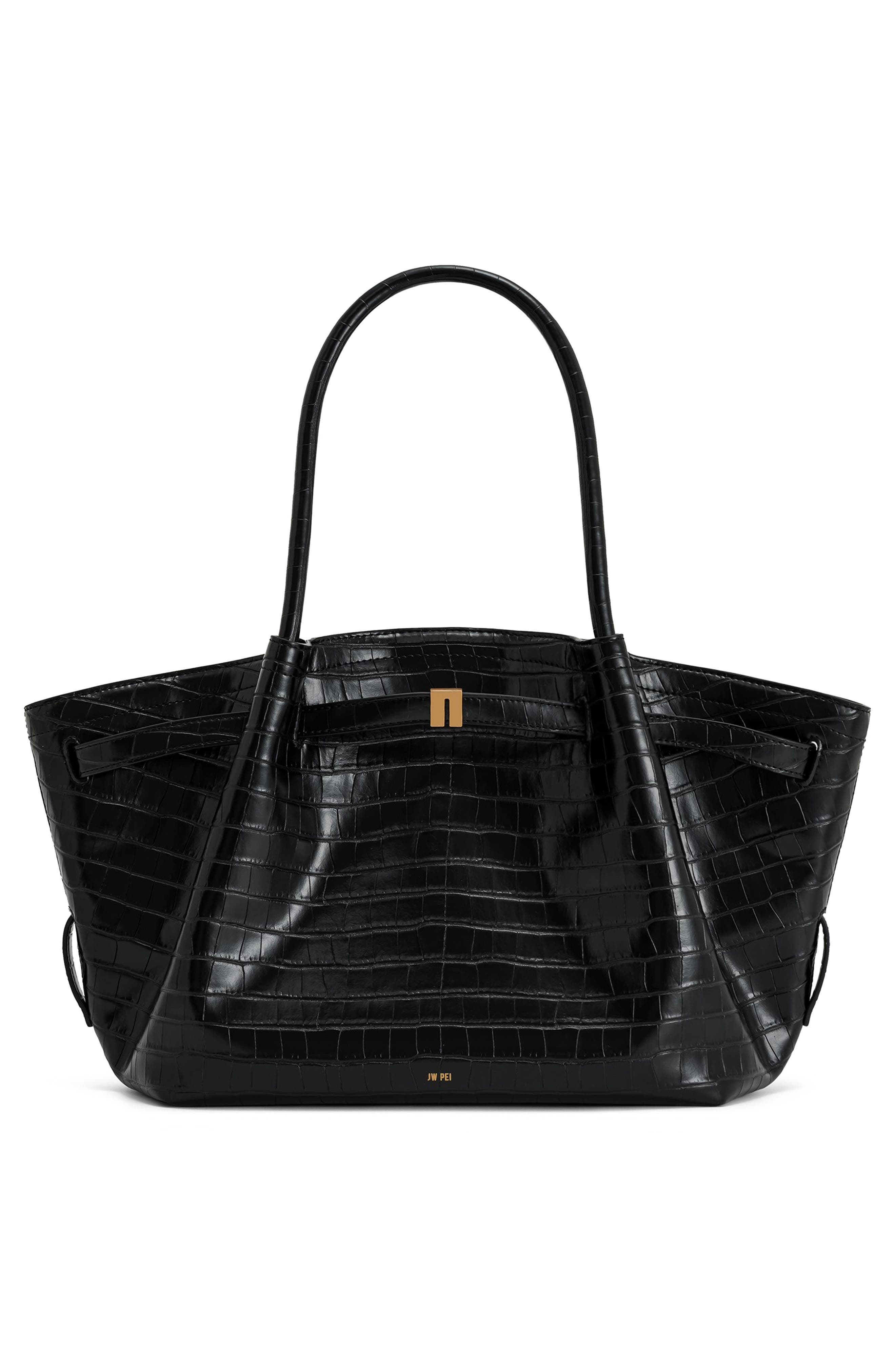 JW PEI Medium Hana Croc Embossed Faux Leather Tote, Alternate, color, 