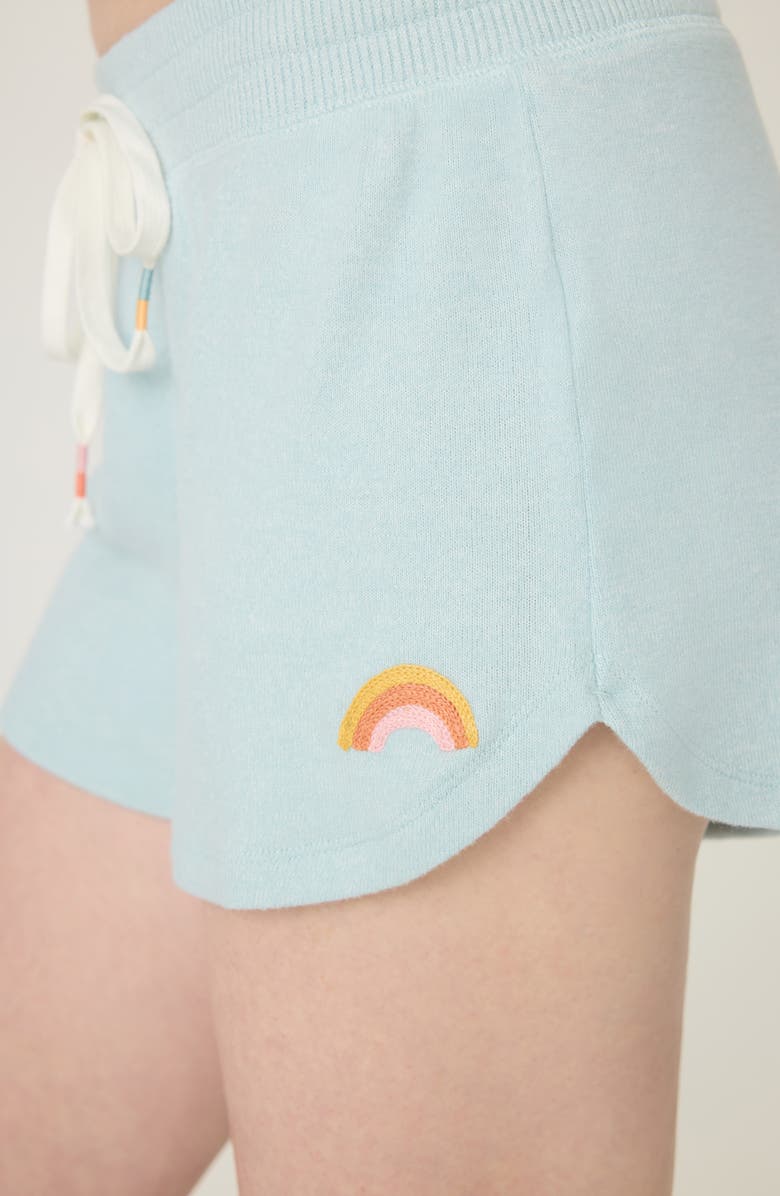 PJ Salvage Sunshine Mind Pajama Shorts, Alternate, color, Dusty Blue