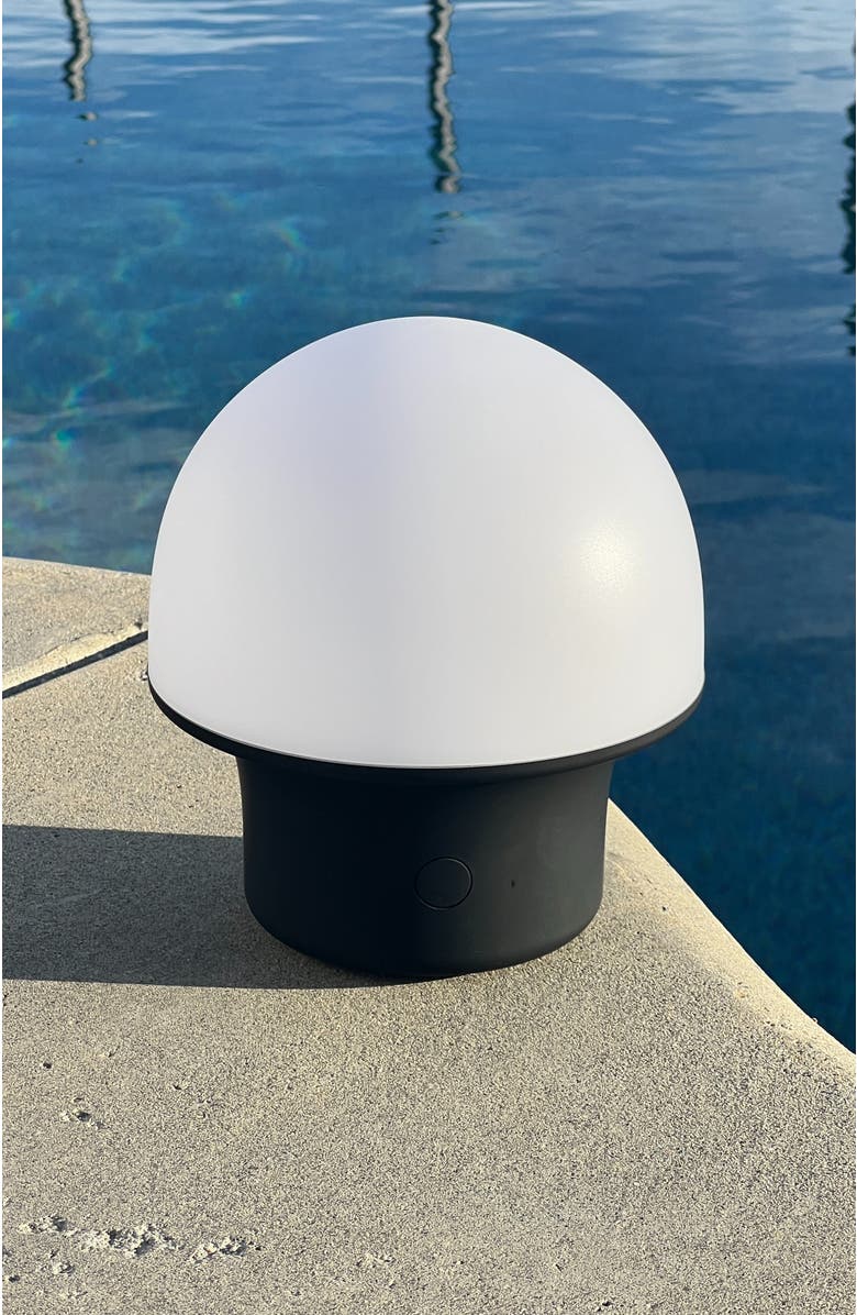 Brightech Portobello 6.6" Indoor/Outdoor USB-C Rechargeable Portable LED Table Lamp with 3-Way Dimmer, Alternate, color, Classic Black