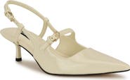 Nine West Amayo Slingback Pointed Toe Kitten Heel Pump