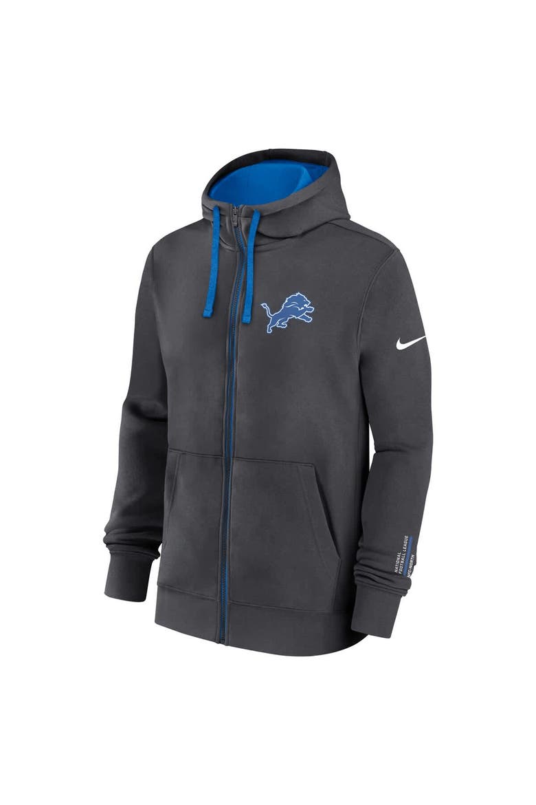 Men's Nike Anthracite Detroit Lions Primetime Club Full-Zip Hoodie, Alternate, color, Anthracite