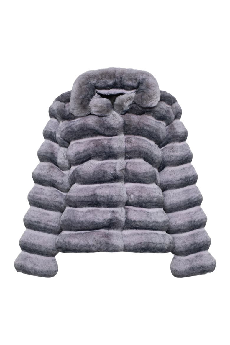Fur-Free Chinchilla (Faux Fur) Jacket, Main, color, GRAY CHINCH