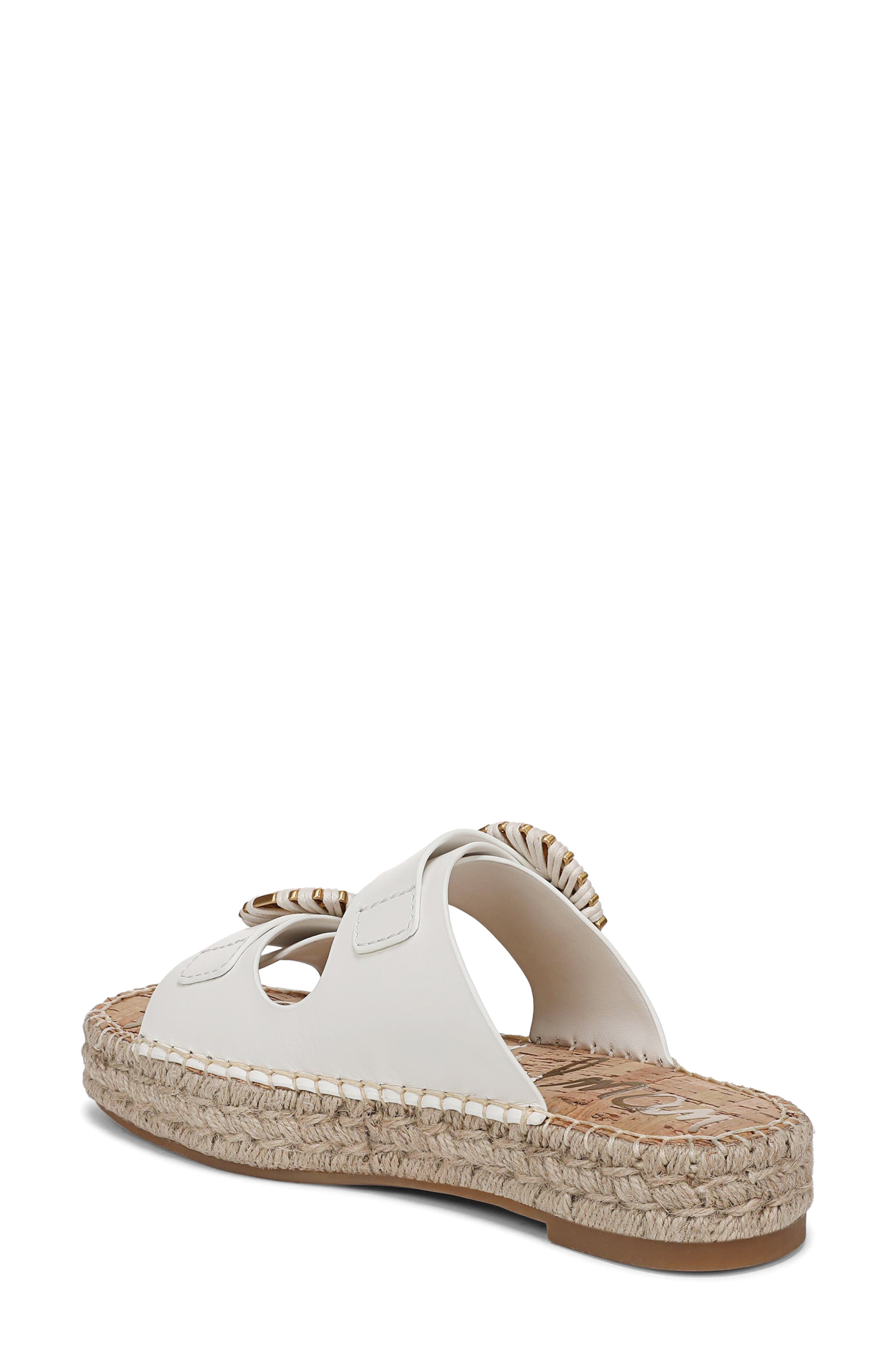 Sam Edelman Tabbey Espadrille Platform Slide Sandal, Alternate, color, Bright White
