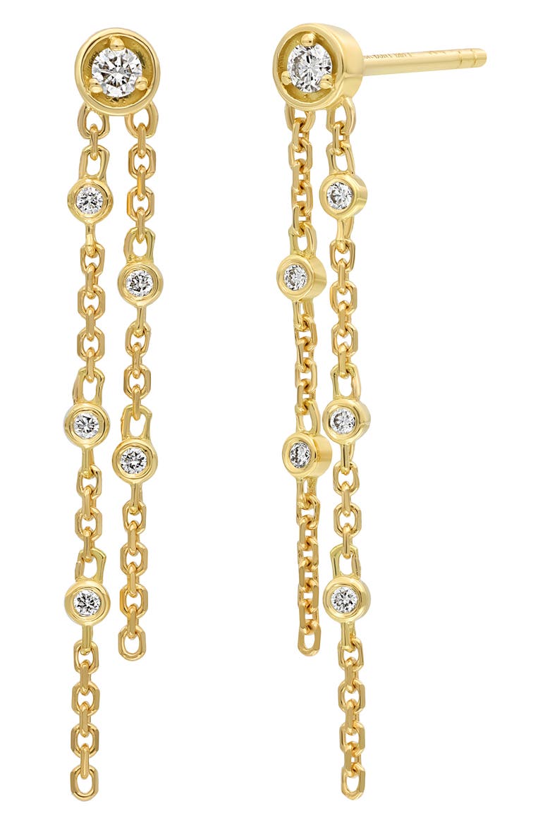 Monaco Diamond Linear Drop Earrings (Nordstrom Exclusive), Main, color, 18K YELLOW GOLD