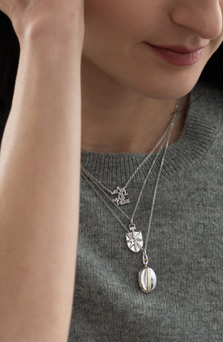 Monica Rich Kosann Mini Fearless Sterling Silver Pendant Necklace, Alternate, color, Silver