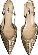 MI/MAI Tessa Woven Pointed Slingback Sandals