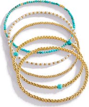 Mint & Lily Turquoise Beaded Stacking Set Bracelet