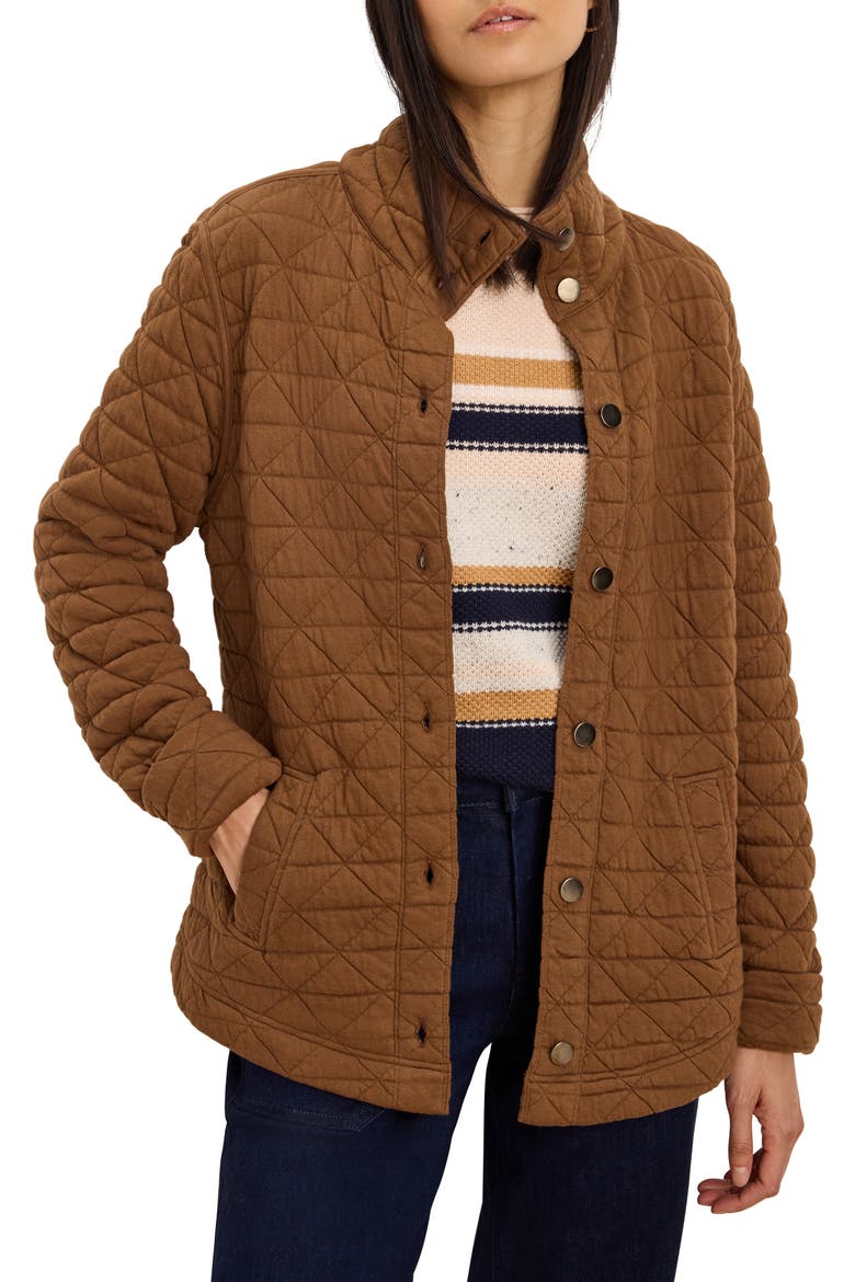 Quilted Femme Knit Jacket, Main, color, SADDLE