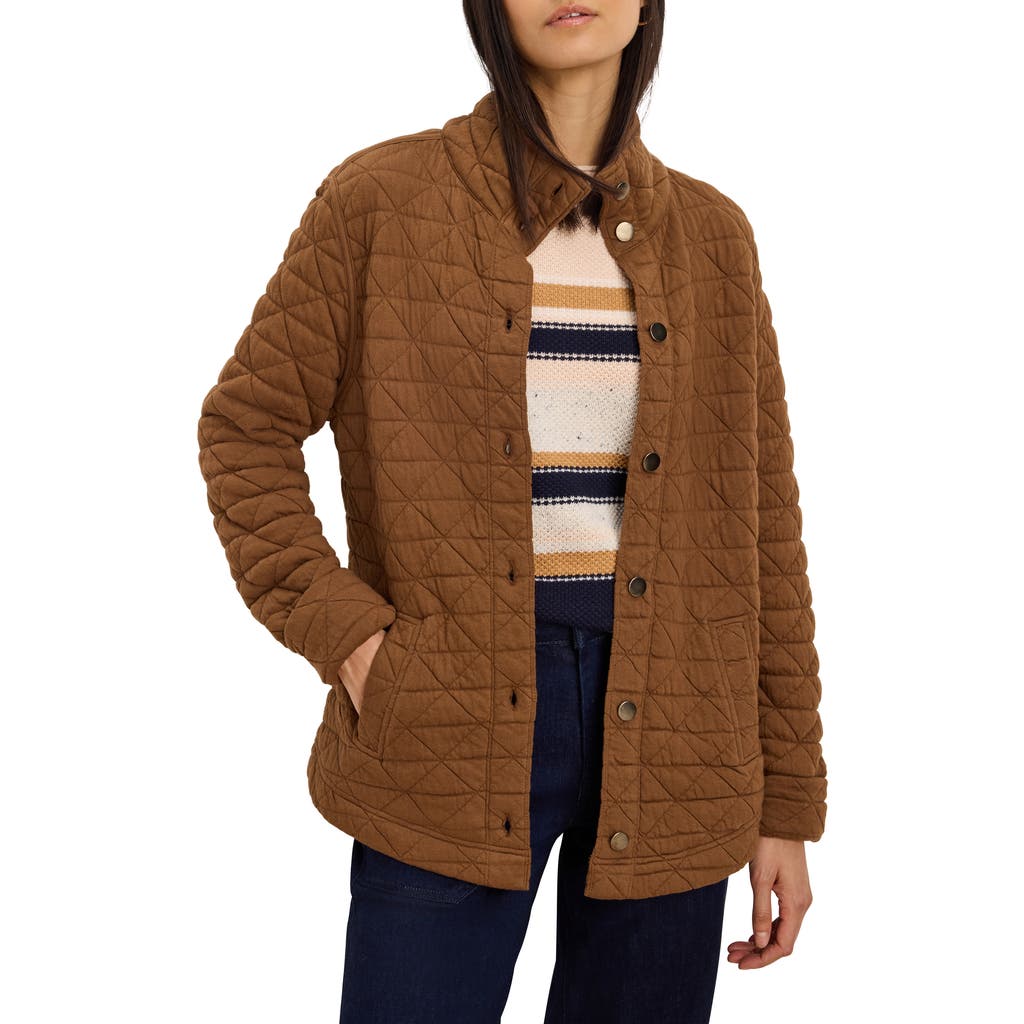 Nic + Zoe Nic+zoe Quilted Femme Knit Jacket In Brown