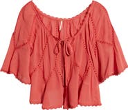 Free People Michelle Lace Trim Top