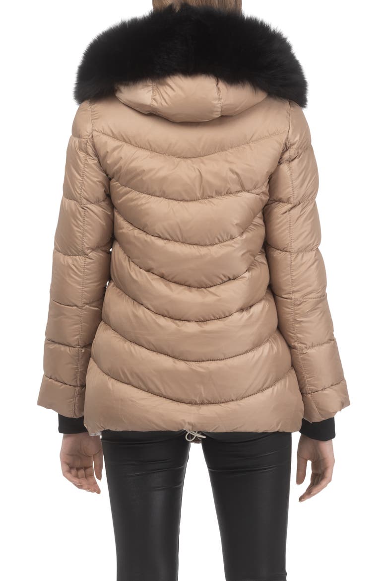 Apres-Ski Jacket With Detachable Toscana Hood Trim, Alternate, color, CAMEL/BLACK