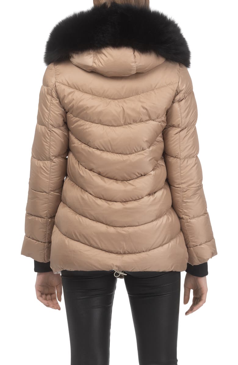 GORSKI Apres-Ski Jacket With Detachable Toscana Hood Trim, Alternate, color, Camel/Black