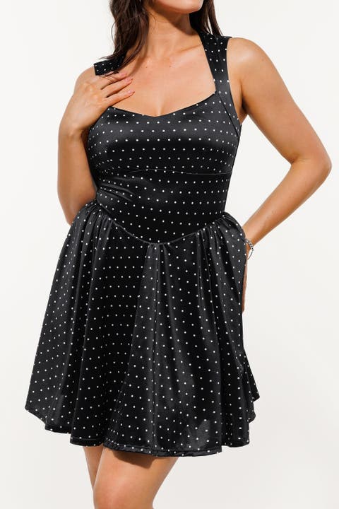 Shapewear Sweetheart Neckline Fit & Flare Mini Dress