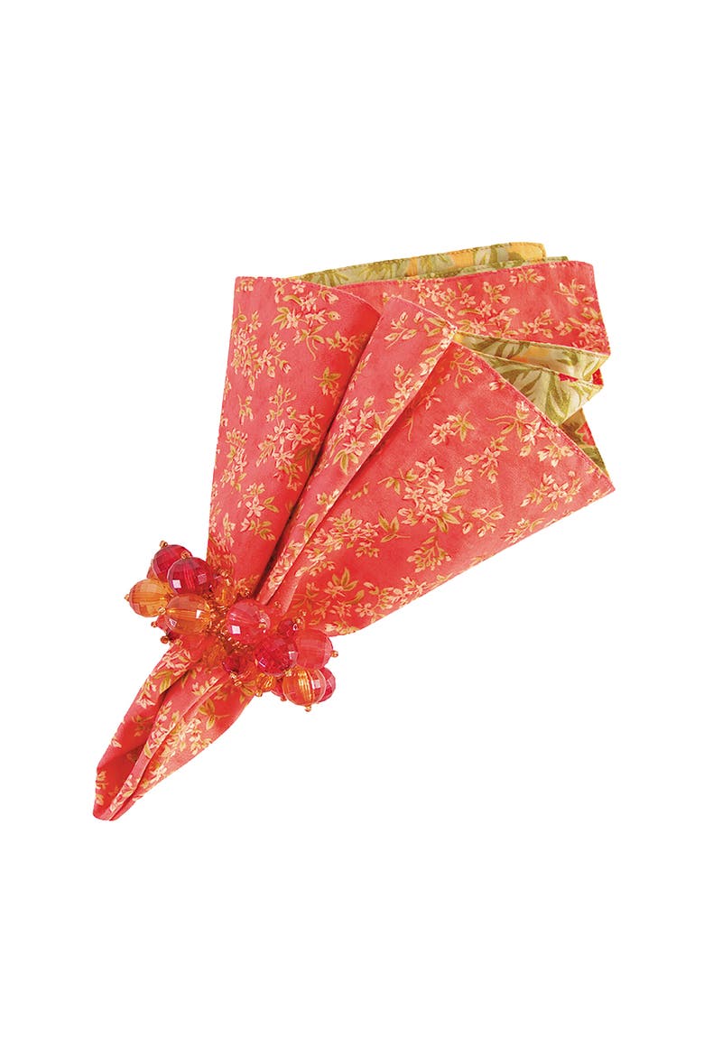 Splendor Cotton Reversible Napkin, Set of 6, Alternate, color, Red