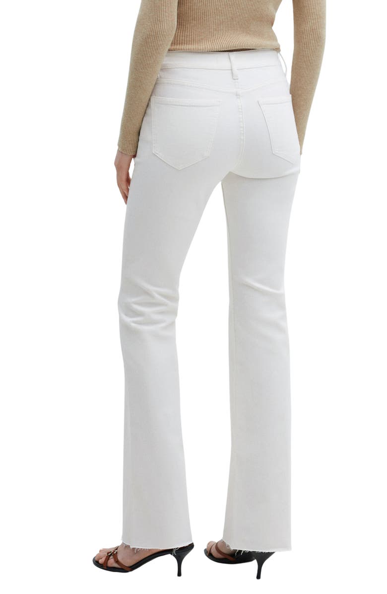 MANGO Fiona Raw Hem Crop Flare Jeans, Alternate, color,