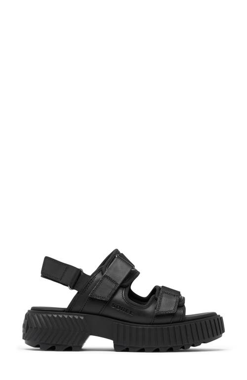 Sorel Ona Sporty Dual-grip Slingback Sandals In Black/black